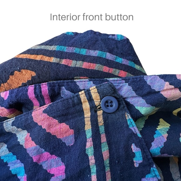 ROPER | NWOT COLORFUL BATIK PRINT COTTON WRAP SKIRT BOHO POCKETS | LARGE - Picture 4 of 11